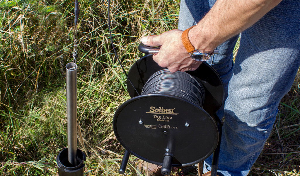 Utilizzo del campionatore in acciaio inox con Tag-Line Solinst mod. 103