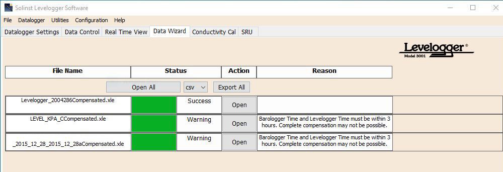 Compensazione barometrica, data-wizard